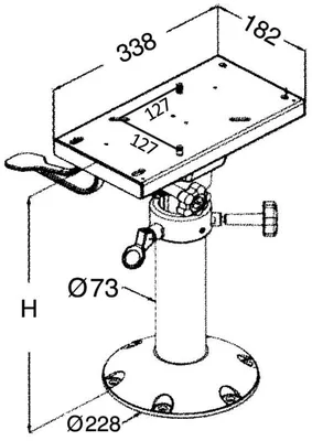 Image de Socle et pied + support de siège H 340/470 , 1 pièce