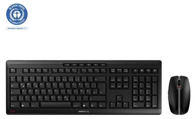 Produktbild von CHERRY STREAM DESKTOP, Kebelloses Desktopset, Schwarz, USB (QWERTZ - DE), Kabellos, RF Wireless, Scherenschalter, QWERTZ, Schwarz, Maus enthalten