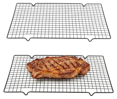 Kühlgitter 2er-Set, 40x25 cm, Edelstahl, V-Füße, Backrost