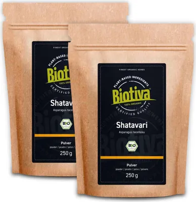 Produktbild von Biotiva Shatavari Pulver 500g (2x250g) aus biologischem Anbau