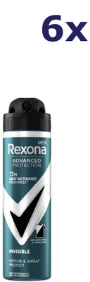 Obrázek produktu pro 6 kusů deodorantu Rexona pro muže - 150 ml - pokročená ochrana - nezanechává stopy