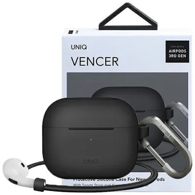 Zdjęcie produktu dla Uniq Etui Vencer Airpods 3 Gen. Silicone Szary/Charcoal Dark Grey