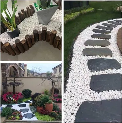 Produktbild von Dekorative Weiße Kiesel - Natürlicher Stein - Marmor Kies - Kleine Schneeweiße Steine - Flusssteine für Blumentöpfe - Garten - Aquarium - 3-6mm - 1kg