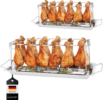 Immagine prodotto di supporto per cosce di pollo bremermann per 12 cosce o ali di pollo, set da 2