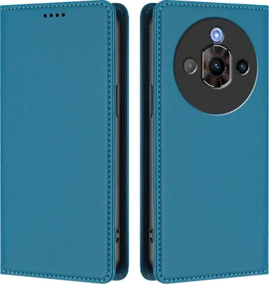 Produktbild von Handyhülle für ZTE Nubia Focus Pro 5G, Kunstleder Klapphülle Stoßfeste Magnetische Hülle mit Ständer Blau