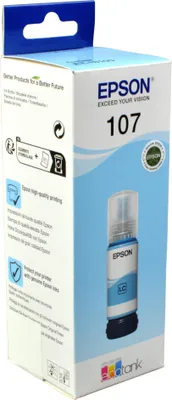 Produktbild von Epson 107 EcoTank-Light-Tintenflasche in Cyan, Original, Cyan, Epson, EcoTank ET-18100, Standardertrag, 70 ml