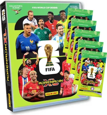 Produktbild von Fifa World Cup 2026 Adrenalyn XL - WM Trading Cards Sammelkarten - 1 Mappe + 5 Booster