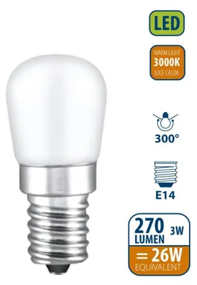 Obrázok produktu pre VELAMP LB902F-30K LED žiarovka do chladničky 3W, E14, 3000K