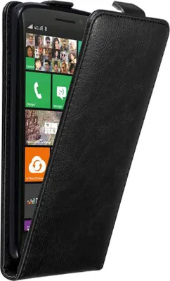 Produktbild von Cadorabo Hülle für Nokia Lumia 929 / 930 Schutz Hülle in Schwarz Flip Etui Handyhülle Case Cover