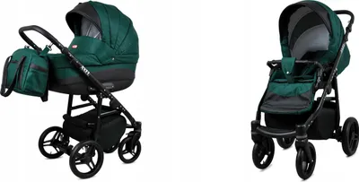 Produktbild von BabyLux® Axel | 2in1 Kinderwagen Set | Bottle Green | Kombikinderwagen | Kinderwagenset | Buggy