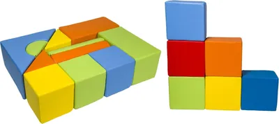 Image de Castle+Cubes set de 17 grands blocs de mousse (couleur : blanc, cappuccino)