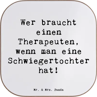 Produktbild von Mr. & Mrs. Panda Personalisierter Bierdeckel Schwiegertochter Humor - Weiß - Geschenk, Untersetzer, Jubiläen, PErsonalisierte, Schwiegereltern, Beziehung, Personalisiert