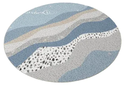 Produktbild von Runde Duschmatte, 61 cm, rutschfeste Duschmatte mit Ablauflöchern, Luffa-Massagematte für den Innenbereich