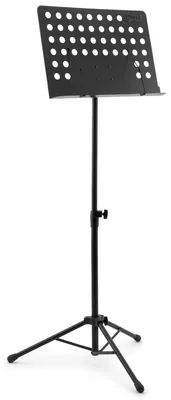 Imagen del producto de TIGER MUS27-BK: Atril para partituras con soporte lateral, altura y ángulo ajustables