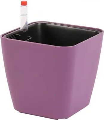 Produktbild von 14 cm selbstbewusste quadratische Pflanzentöpfe Innenpflanzen im Innenbereich, Blütenwasserspiegelindikator, Plastiktopfpflanzen (lila)