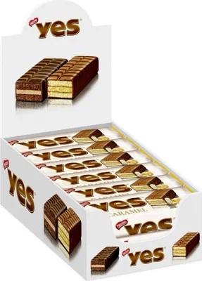 Produktbild von YES Caramel Kuchenriegel mit Karamellcreme Füllung 12er Pack