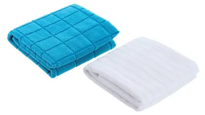 Produktbild von Set aus 2 mikrofasermopps: 1 feinboden + 1 fliese - weiss-blau - Tendance