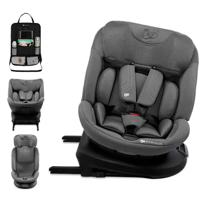 Produktbild von Kinderkraft XPEDITION 3 i-Size Autositz, 40-150 cm, 360° drehbar, RWF bis 22 kg, SPS+, H-GUARD+, atmungsaktiv, Grau, mit Auto-Organizer