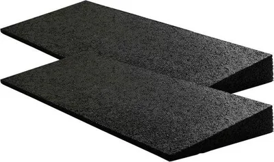 Productafbeelding van Stoeprand Oprijplaat - Rubber Hulpstuk - Overbruggen Hoogteverschillen - 10 Ton Belastbaar - 50 x 20 x 4.3 cm - Zwart