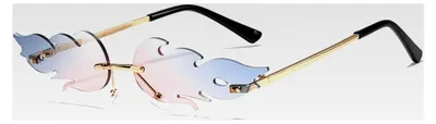 Produktbild von Sonnenbrille, Flammenbrille, modische Brille, polarisierte Metallbrille, rahmenlose Sonnenbrille für Frauen und Männer