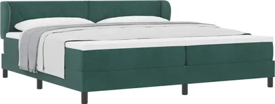 Produktbild von vidaXL Boxspringbett mit Matratze Dunkelgrün 200 x 200 cm Samt