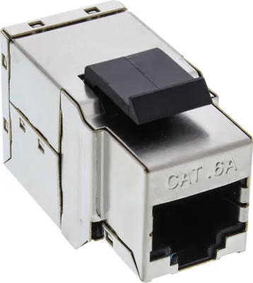 Image de InLine® 74206A Insert Keystone RJ45 prise femelle / prise femelle, SNAP-In, Cat.6A STP