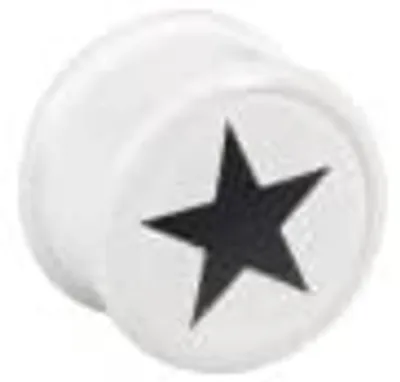Produktbild von Ohr Flesh Tunnel Piercing Acryl Screw on Stern Weiss 4mm