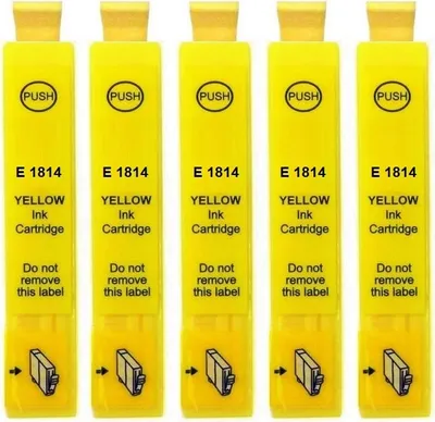 Image de 5 cartouches compatibles T1814, T18XL Jaune pour Epson XP-102 202 205 212 215 225 30 302 305 312 313 315 322 325 33 402 405 412 413 415 420 422 425