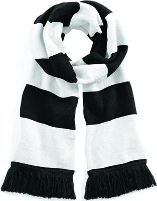 Image de Beechfield Varsity Écharpe d'hiver unie RW2031 (Taille unique) (Noir/Blanc)