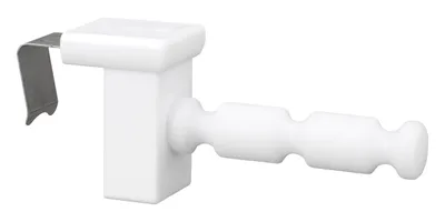 Produktbild von 10x Fensterhaken klemmbar mit Distanzhalter, weiß, Dekohaken, Abstandshalter, Aufhänger für Fensterdekoration, Klemmbereich 10-27 mm