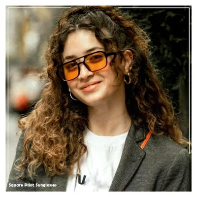 Produktbild von Quadratische Piloten-Sonnenbrille im Retro-Stil für Herren und Damen
