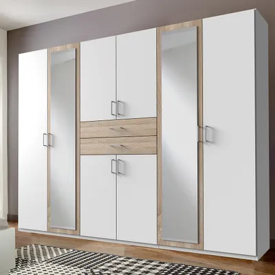Produktbild von Kleiderschrank 270cm in weiß und Eiche DUNMORE-43
