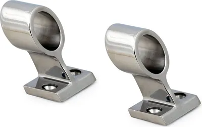 Produktbild von 2 Stück Handlaufdurchlass Höhe 52 mm, Mittelstück für 22 mm Rohr zur Befestigung von Handlauf & Reling auf Booten