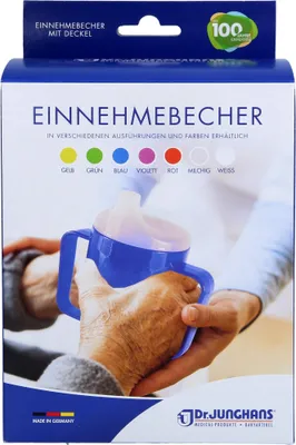 Produktbild von Einnehmebecher m.Griff+2Deckel 4+12mm blau, 1 St