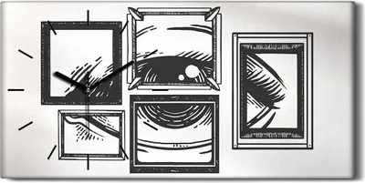 Produktbild von Wanduhr Bürouhr Leinwand Bild 60x30 Foto Bild Kunst Auge in Rahmengravur - schwarze Hände