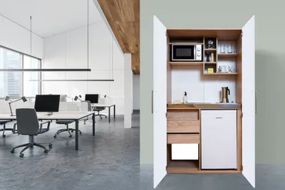 Produktbild von Küche Büroküche Miniküche Singleküche Eiche Weiß Peter 104 cm Respekta