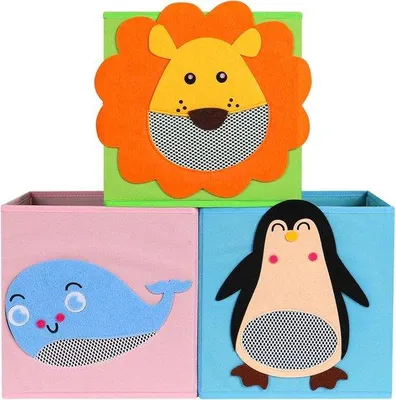 Immagine prodotto di Contenitori pieghevoli in tessuto per giocattoli e vestiti 27x27x27 cm
