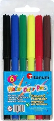 Produktbild von Marker 6 Farben, 13,5 cm Länge, 8 mm Durchmesser, intensive Farben, belüftete Sicherheitskappe