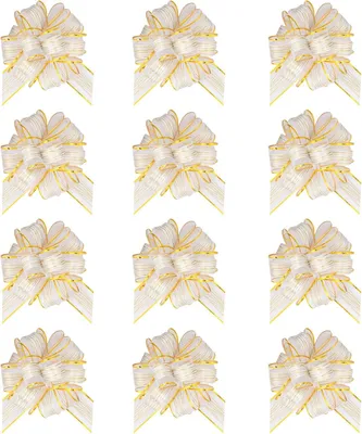 Imagen del producto de Grandes lazos decorativos con lunares, 12 unidades, 15 cm, para envoltorios de regalos
