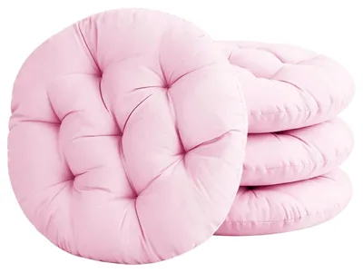 Produktbild von Omgoods – Set aus 4 runden Sitzkissen, 40 cm Durchmesser, rosa