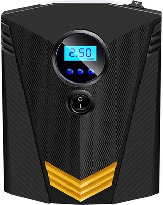 Image de Compresseur portable pour voiture avec affichage numérique, pompe à pneus, arrêt automatique et éclairage LED.