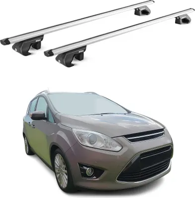 Produktbild von Dachträger Grundtäger für Ford C-Max 2010-2019 5 tür 90kg Alu Silber 2 tlg ABE