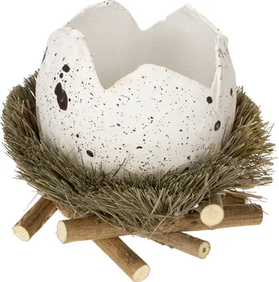 Produktbild von Osterdekoration Ei im Nest für Tisch- und Frühjahrsdeko, 4 Stück