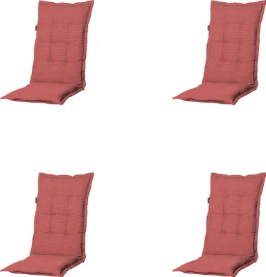 Produktbild von Madison – Hochlehner-Sitzkissen Manchester – Rot – 123 x 50 x 7 cm – 4er-Set