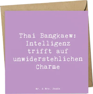 Produktbild von Mr. & Mrs. Panda Glückwunschkarte Spruch Thai Bangkaew Charme - Lavendeltraum - Geschenk, Hund, doppeltes Fell, Grußkarte, verspielt, Hunderassen, sozial, faltkarte