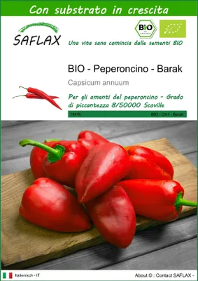Immagine prodotto di SAFLAX  -- Peperoncino - Barak - 15 semi - Con substrato - Capsicum