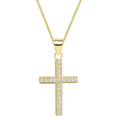 Produktbild von Kreuz Anhänger in Gelbgold I Echtschmuck Gold Kreuzkette I 45cm