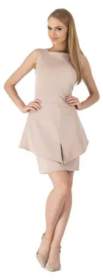 Produktbild von Damen Kleid Elegant Cocktail Stylisch; Beige/S/36