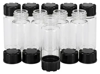 Glasprobenflaschen 10 ml, transparent, 10 Stück, Laborfläschchen