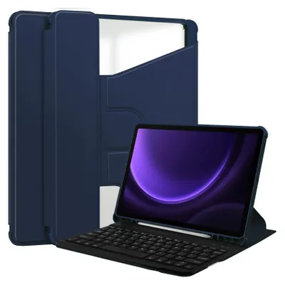 Produktbild von 3in1 Bluetooth Tastatur (Schwarz) + Maus + Cover für Samsung Galaxy Tab S9 FE 2023 X510/SM-X516/SM-X518 10.9 Zoll Case Schutz Hülle Tasche Keyboard
